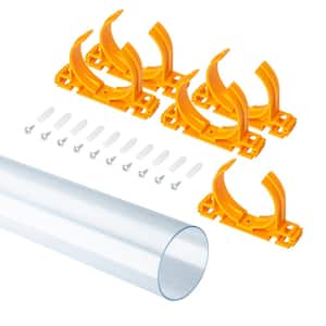 2-1/2 in. x 36 in. Long PVC Pipe Rigid Plastic Tubing and 5PK Open Style Hangers for Dust Collection Pipe & Hose