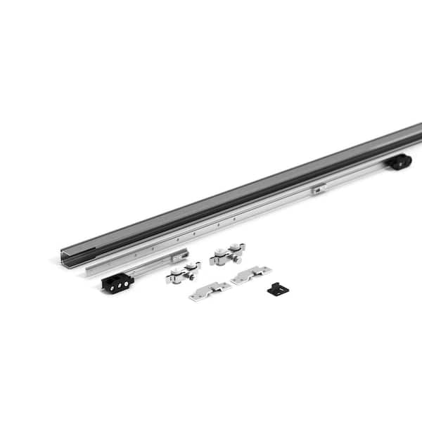 BARTELS Frankfurt 78-3/4 in. Aluminum Pocket Door Track and Top Mount Hardware Set with Heavy Duty Wheels