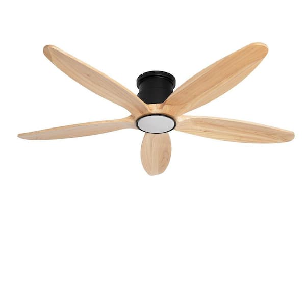Raccroc 52in. Dimmable LED Indoor/Outdoor Wood Smart Ceiling Fan with Light and 6-Speed Remote