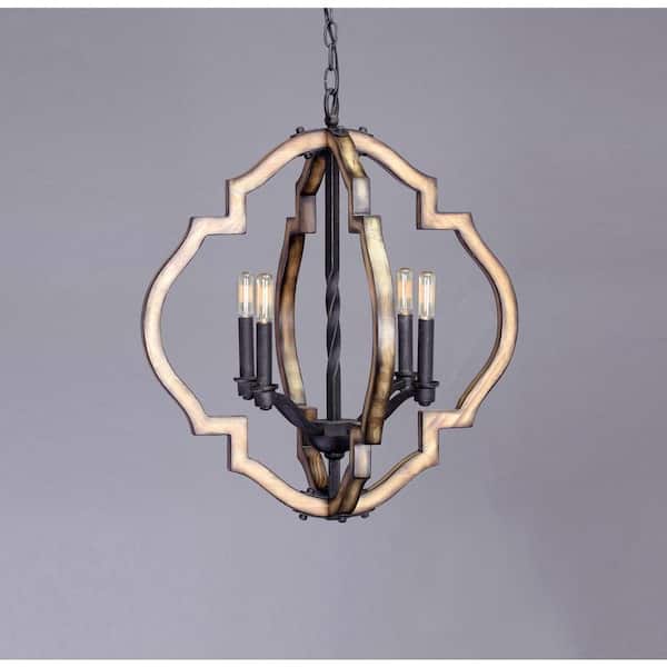 Spicewood Collection 4-Light Gilded Iron Farmhouse Chandelier Light