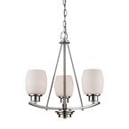 Hampton Bay Kensley Park 5-Light Brushed Nickel Chandelier with Frosted ...