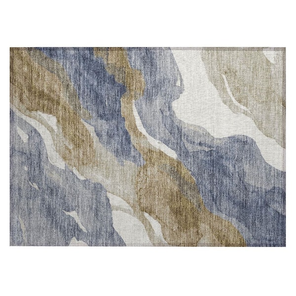 Chantille Machine Washable Indoor/Outdoor Abstract ACN3026 Denim 3 ft. x 4 ft. Area Rug