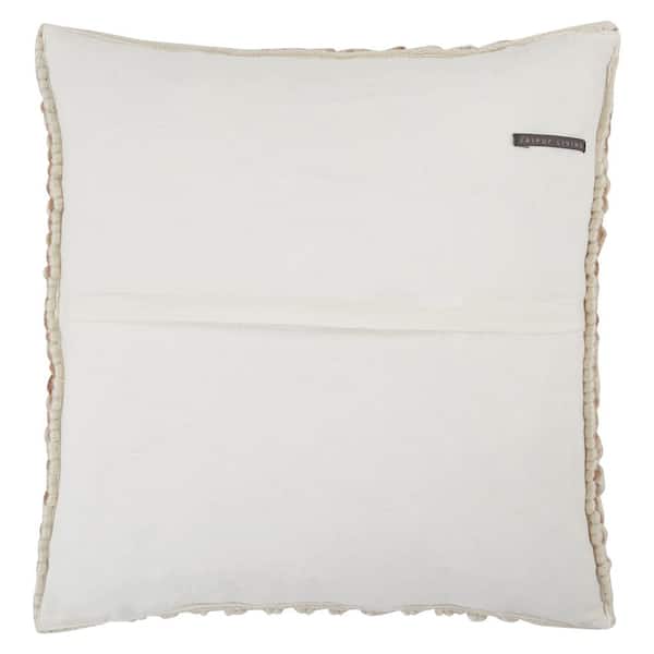 Astrid Tan/Ivory 22 in. x 22 in. Polyester Fill Throw Pillow