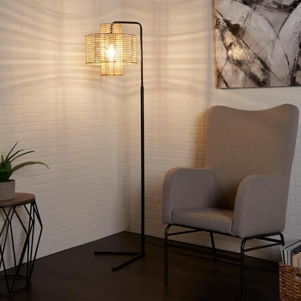 Silverwood Furniture Reimagined Cyndi 70 in Black and Tan Hangover Floor Lamp 