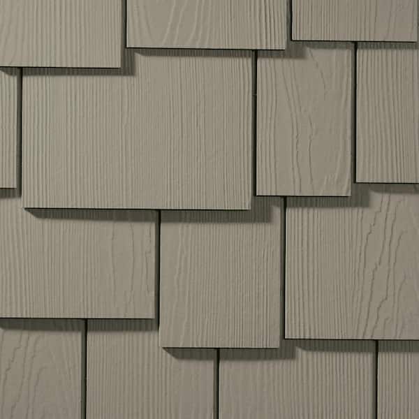 Hardie Shingle HZ5 15.25 in. x 48 in. Statement Collection Monterey Taupe Staggered Edge Fiber Cement Siding