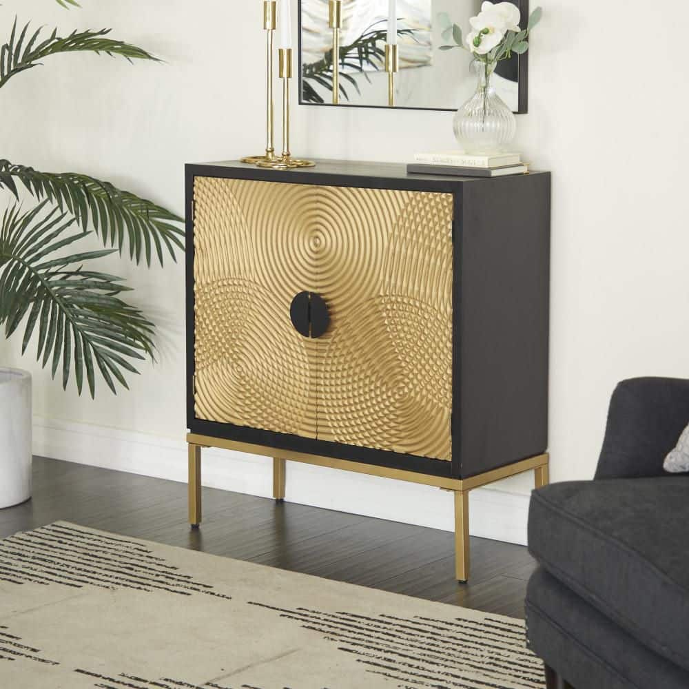 DecMode Wood Contemporary Cabinet, Bronze, 30"W, 33"H