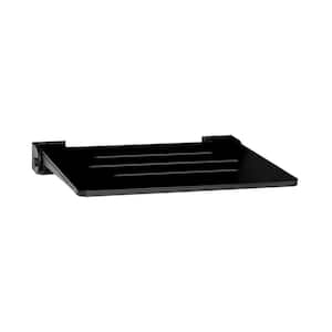 SlimLine Folding Wall Mount Shower Bench Seat, Matte Black Seat with Matte Black Frame
