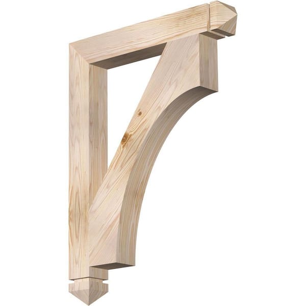 Ekena Millwork 3.5 in. x 34 in. x 26 in. Douglas Fir Westlake Arts and Crafts Smooth Bracket