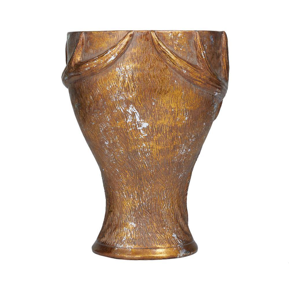 14 in. Bronze Polystone Deer-Inspired Indoor Planter