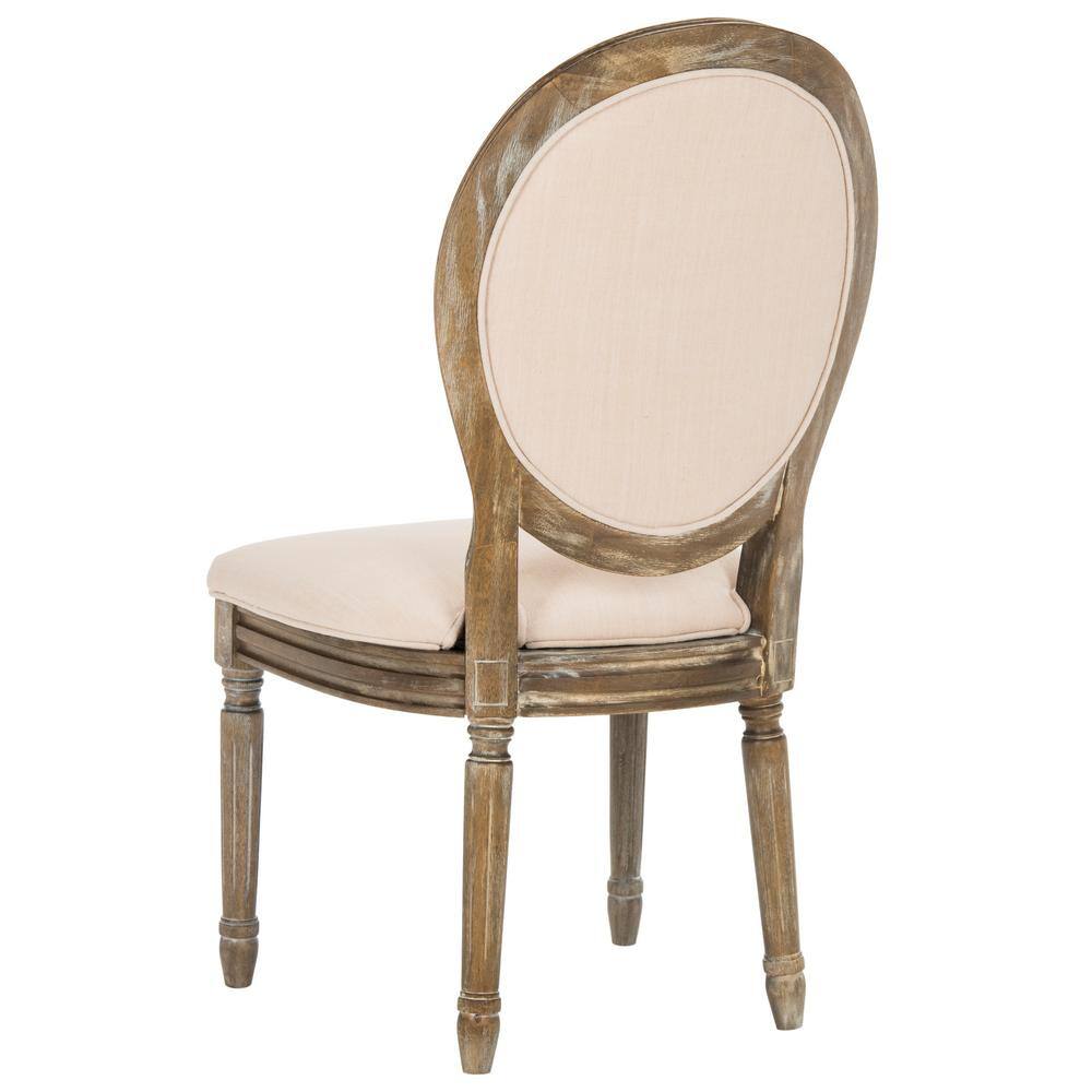 Beige Velvet Upholstered Tufted Side Chair Set with Medium Wood Frame