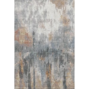 Mayfield Premium Machine Washable Abstract AMF2284 Rust 8 ft. x 10 ft. Area Rug