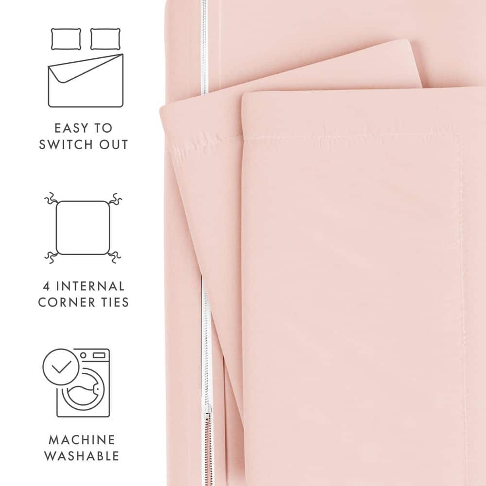 Blush Microfiber King/California King 3-Piece Duvet Cover Set