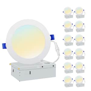 6 in. Night Light 60-Watt Equivalent Recessed LED Downlight Integrated Recessed Lighting Kit, ETL List (12-Pack)