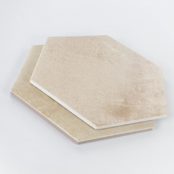 Arcadian 4. 5 in. x 10 in. Hexagon Desert Sands Matte Porcelain Tile Sample