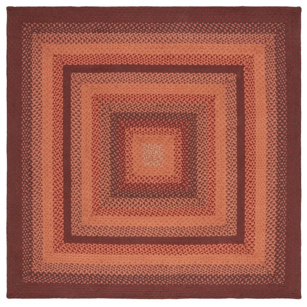 SAFAVIEH Braided Orange Rust 6 ft. x 6 ft. Abstract Border Round Area Rug  BRD651P-6R - The Home Depot