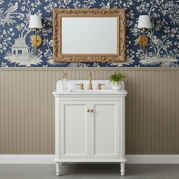Cliveden 30 in. Single Sink Freestanding Bathroom Vanity in Cameo White with Volakas Engineered Stone Top (Assembled)