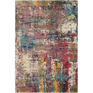 Celestial Sunset Multicolor 4 ft. x 6 ft. Abstract Bohemian Area Rug