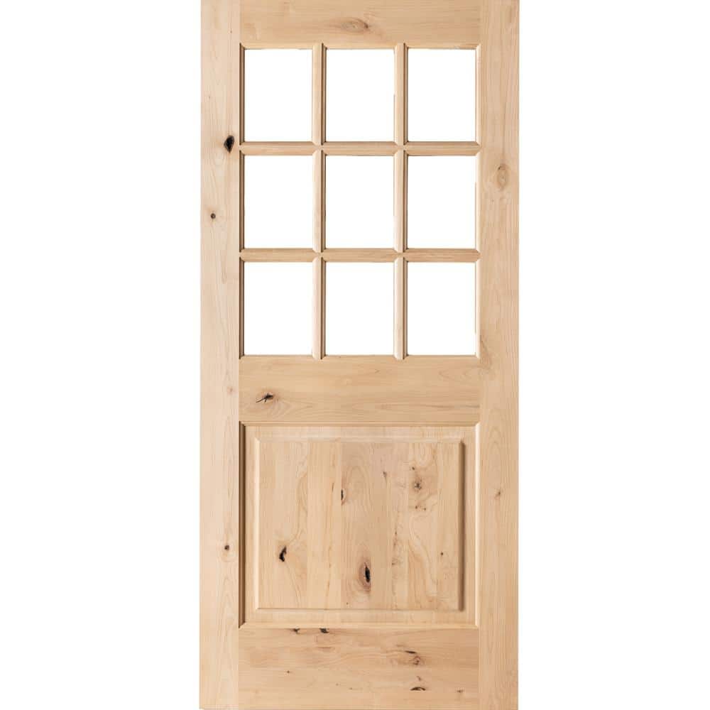 Krosswood Doors 36 in. x 80 in. Craftsman 9-Lite Clear Krosswood Doors 36 in. x 80 in. Craftsman 9-Lite Clear