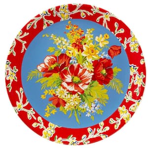 Blossom 3.5 in. Multi-Colored Earthenware Round Platter