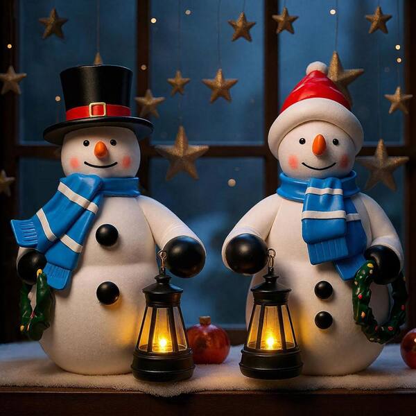 6 in. x 9 in. White Resin Outdoor Pathway Christmas Garden Statue