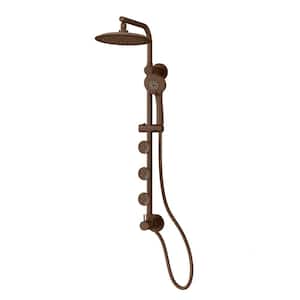 Lanai 5-Spray 1.8 GPM 8 in. Wall Mounted Dual Shower Head and Handheld with Body Sprays in Oil Rubbed Bronze