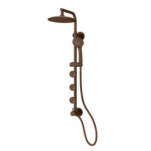 PULSE Showerspas Lanai 5-Spray 2.5 GPM 8 in. Wall Mounted Dual Shower Head and Handheld with Body Sprays in Oil Rubbed Bronze