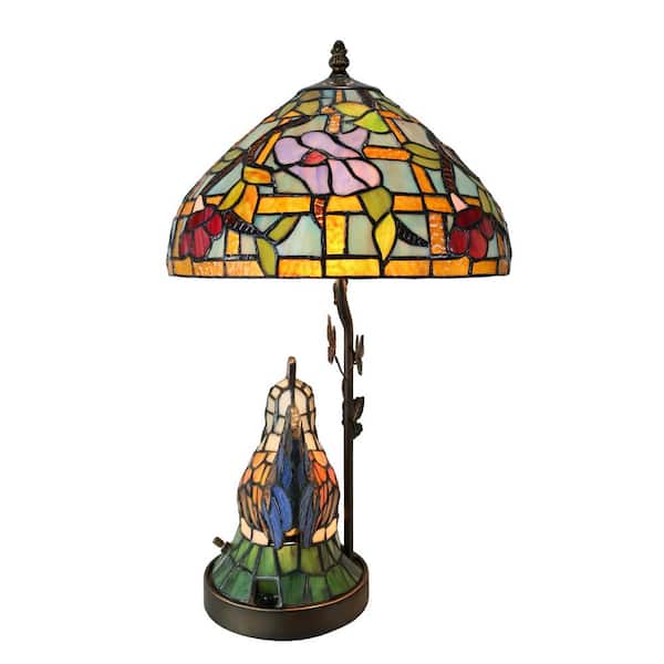 Dale Tiffany Canberry Rooster 20 in. Tall Handmade Multi-Color