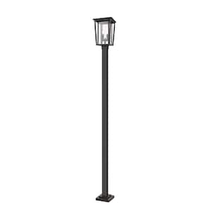 Seoul 113.25 in. 2-Light Oil Bronze Aluminum Hardwired Outdoor Weather Resistant Post Light Set with No Bulb included