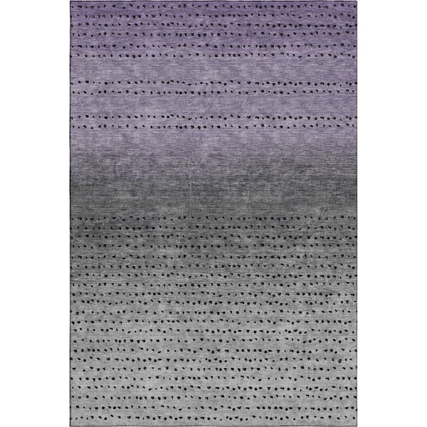 Mayfield Premium Machine Washable Abstract AMF2009 Purple 5 ft. x 7 ft. 6 in. Area Rug