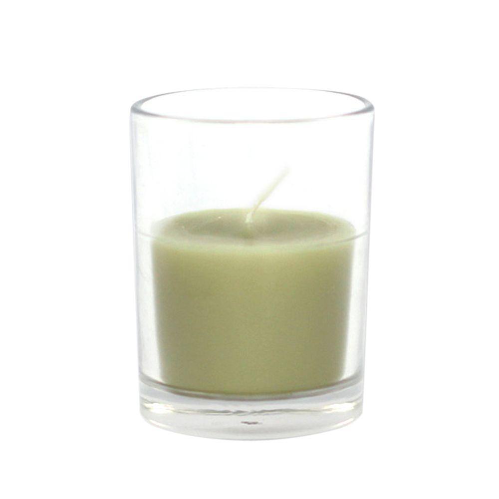 UPC 685024168068 product image for Zest Candle 2 in. Sage Green Round Glass Votive Candles (12-Box) | upcitemdb.com