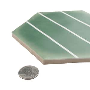 Palm Linear Hex Green 6 in. x 7 in. Porcelain Floor and Wall Tile (2.97 sq. ft./Case)