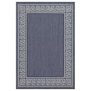 10 ft. x 10 ft. Waterproof Outdoor Patio Rug Indoor Large Area Rugs, Blue