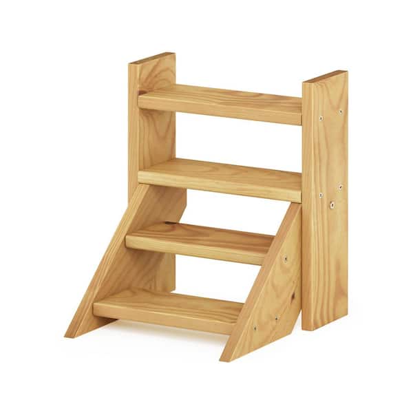 Furinno Tioman 13.8 in. Tall Pine Wood Outdoor Staircase Planter Stand (4-Tiered)