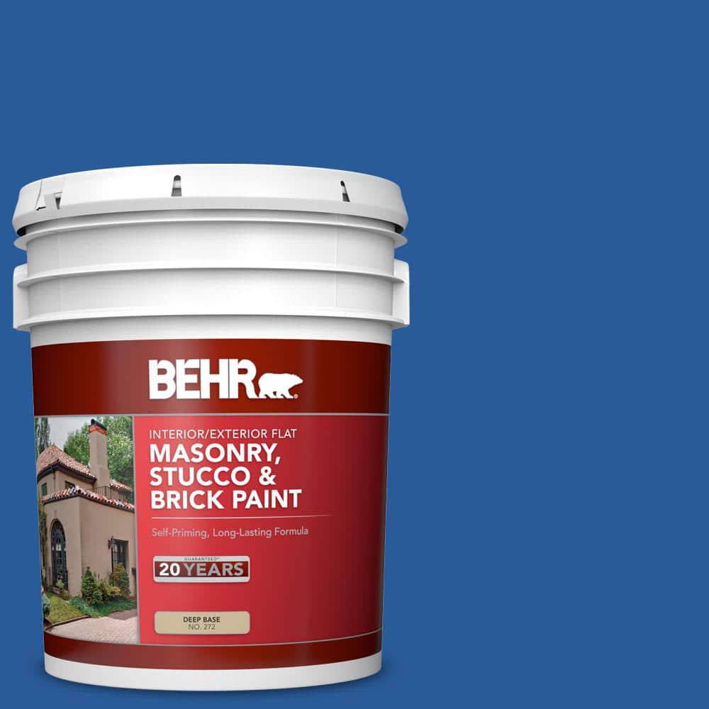 5 gal. #P510-7 Beacon Blue Flat Interior/Exterior Masonry, Stucco and Brick