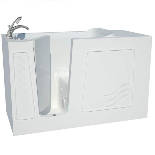 Universal Tubs Builder's Choice 60 in. Left Drain Quick Fill Walk-In Whirlpool and Air Bath Tub in White