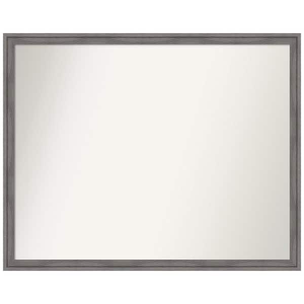 Amanti Art Florence Grey 29.75 in. x 23.75 in. Non-Beveled Casual Rectangle Framed Wall Mirror in Gray