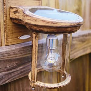 Solar Coach Weathered Bronze Modern Outdoor Wall Sconce Lantern with Warm White Integrated LED Light Bulb Included