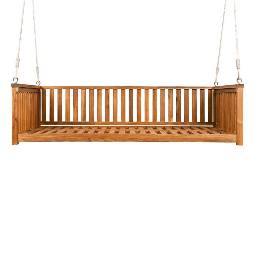 2-Person Seating Teak Weather Resistant Frame Wood Minimalist Twin Size Gar