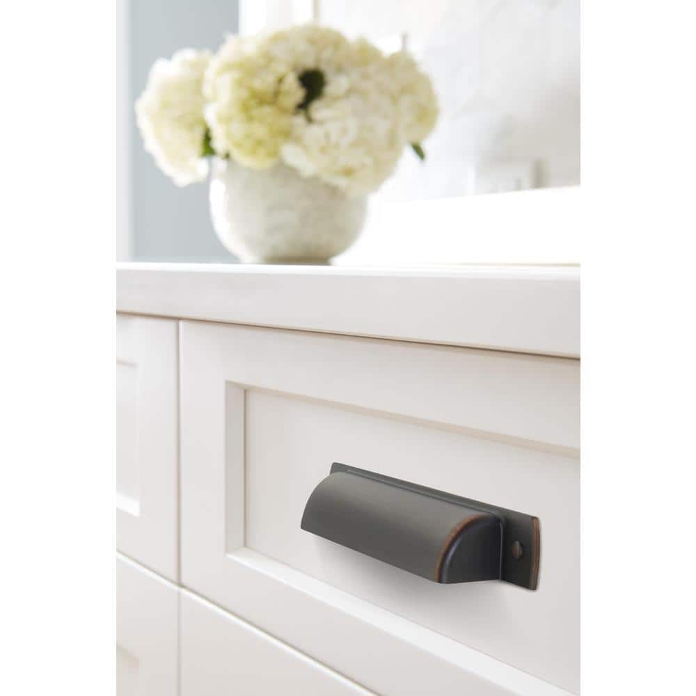 Oil-Rubbed Bronze 3-3/4" Cup Pull with Mounting Hardware