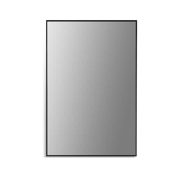 Altair Sassi 24 in. W x 36 in. H Small Rectangular Aluminum Framed Wall Bathroom Vanity Mirror in Matt Black