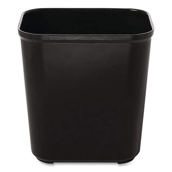 7 Gal. Black Fire-Resistant Rectangular Plastic Household Trash Can