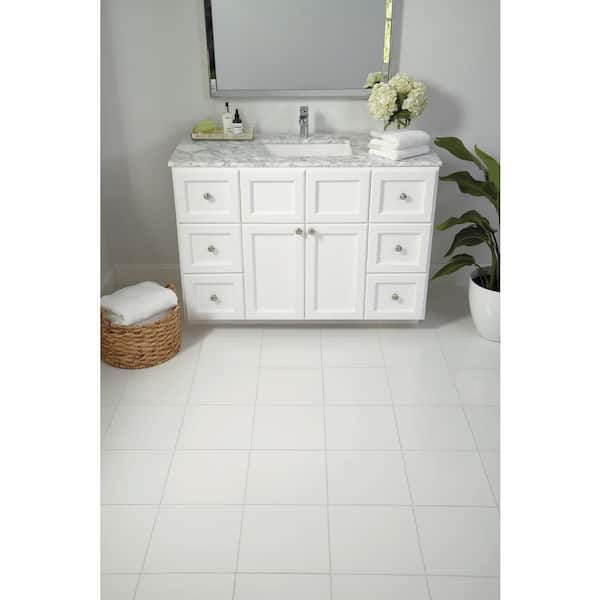 Daltile Glacier 12 in. x 12 in. White Glazed Ceramic Floor and Wall Tile Sample