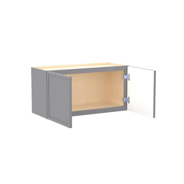 Franklin 30 in. W x 12 in. D x 15 in. H Assembled Plywood Wall Bridge Kitchen Cabinet in Veiled Gray with Soft Close