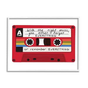 With The Right Music Vintage Cassette Design by Kamdon Kreations Framed Typography Art Print 14 in. x 11 in.