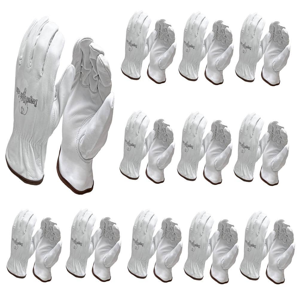 Dragon Slayer Medium White Keystone Thumb and Elastic Wrist Premium Goat Grain Leather Work and Welding Glove 12-Pair price history on PriceWatchPro