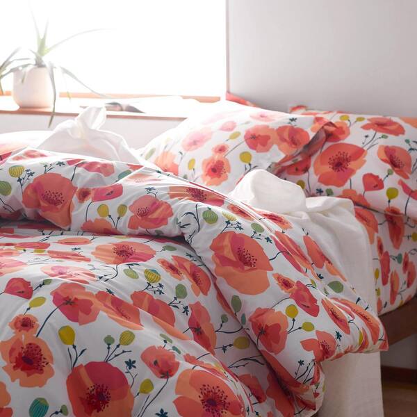 poppy organic percale duvet cover