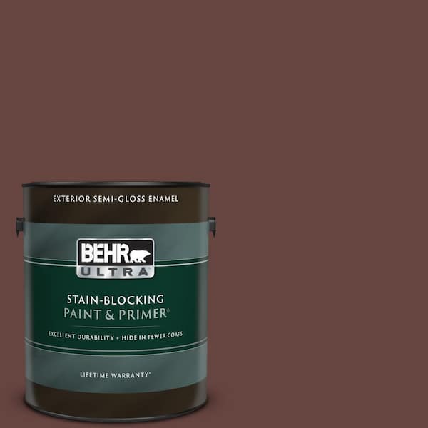 BEHR ULTRA 1 gal. #S-G-730 Tawny Port Semi-Gloss Enamel Exterior Paint & Primer