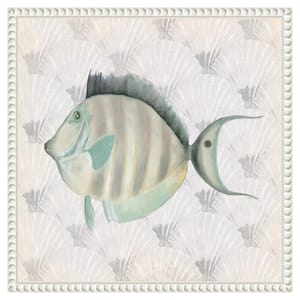"Neutral Vintage Fish I" by Elizabeth Medley 1-Piece Floater Frame Giclee Animal Canvas Art Print 16 in. x 16 in.