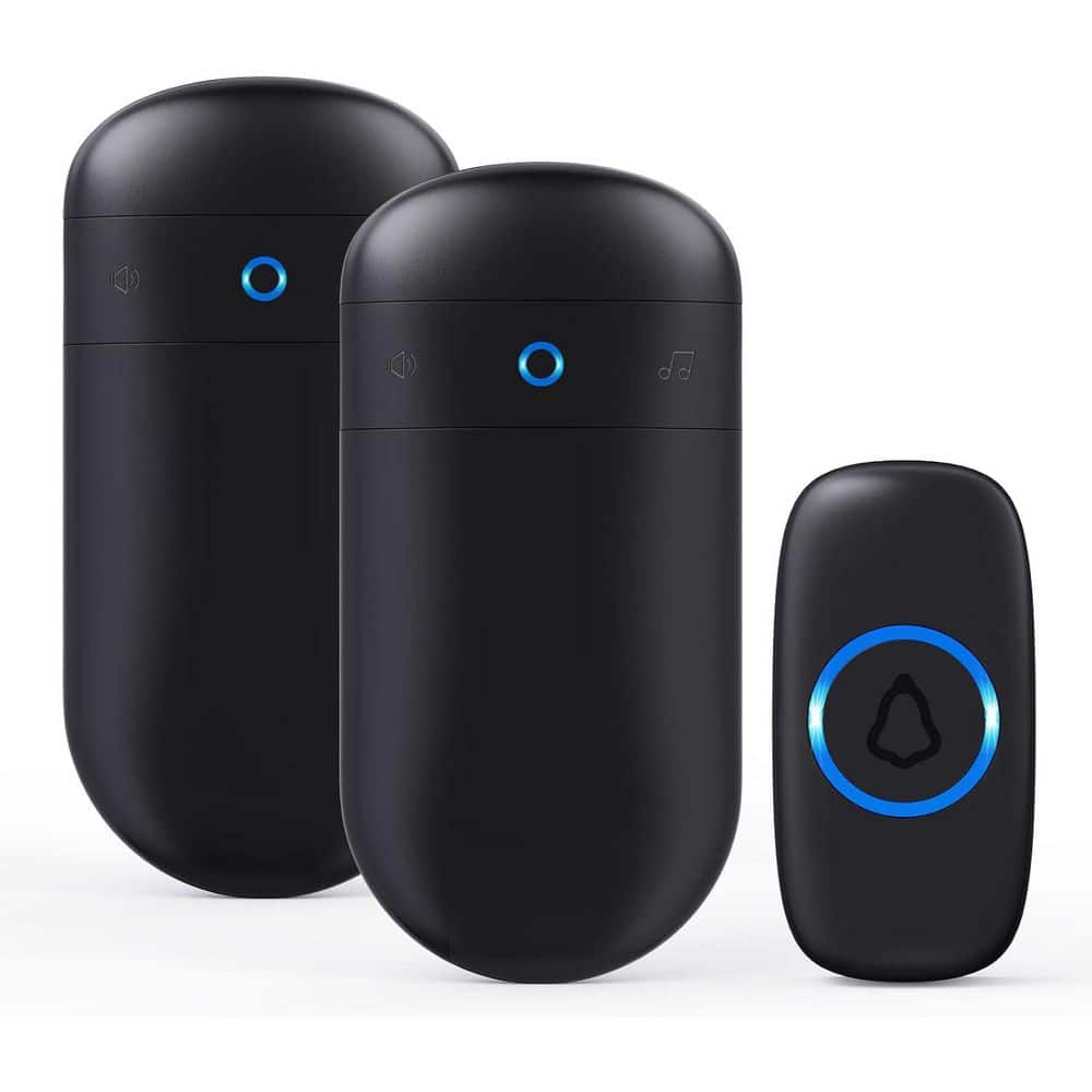 Wireless Plug-in Doorbell Over 1000 ft. Coverage with 2 Receivers, 1 Waterproof Push button and 52 Chimes in Black price history on PriceWatchPro