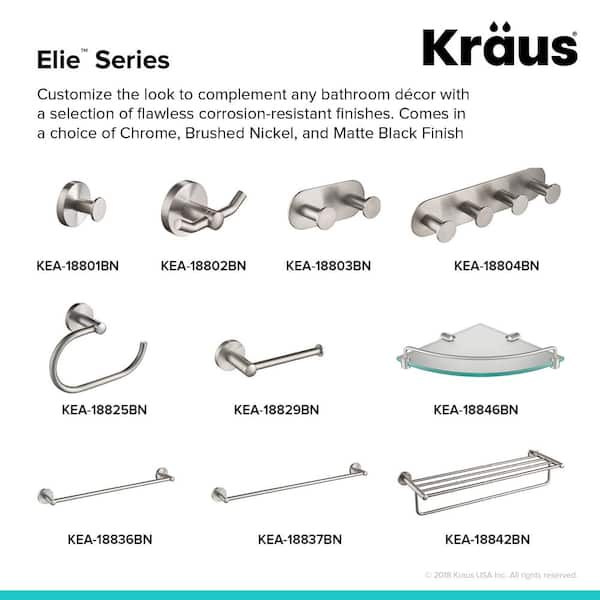 Kraus Elie Matte Black Double-Hook Wall Mount Towel Hook in the Towel Hooks  department at